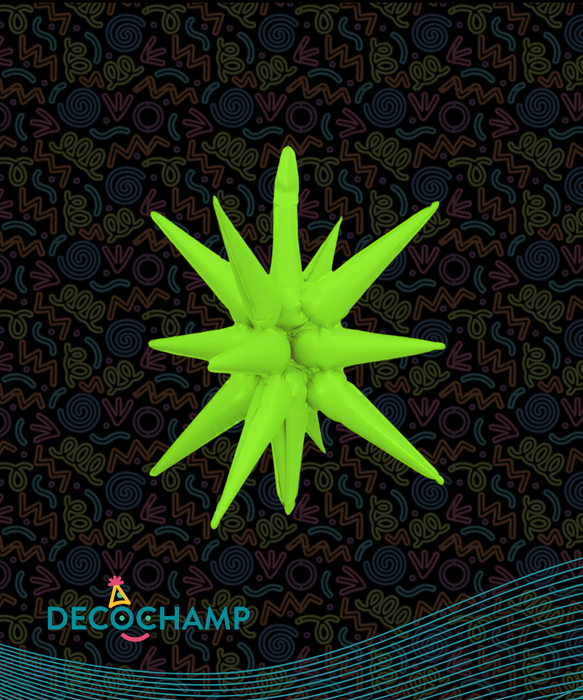 Neon Green Starburst Balloon 22" (50 Unit Per Case)