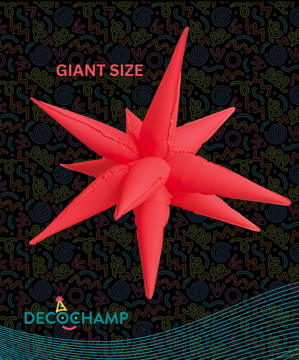 GIANT Neon Red Starburst 60" (50 Unit Per Case)