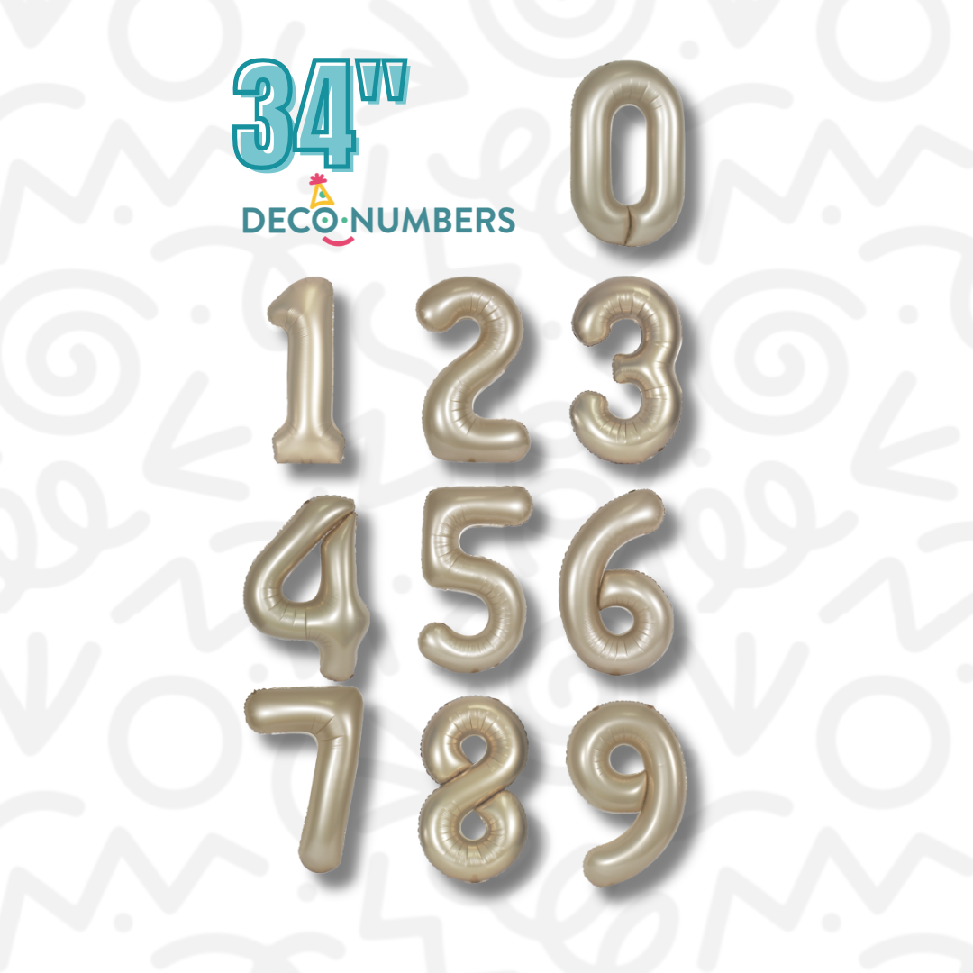Deco-Números color Champán (DecoNumbers Champagne) / 34" 0-9