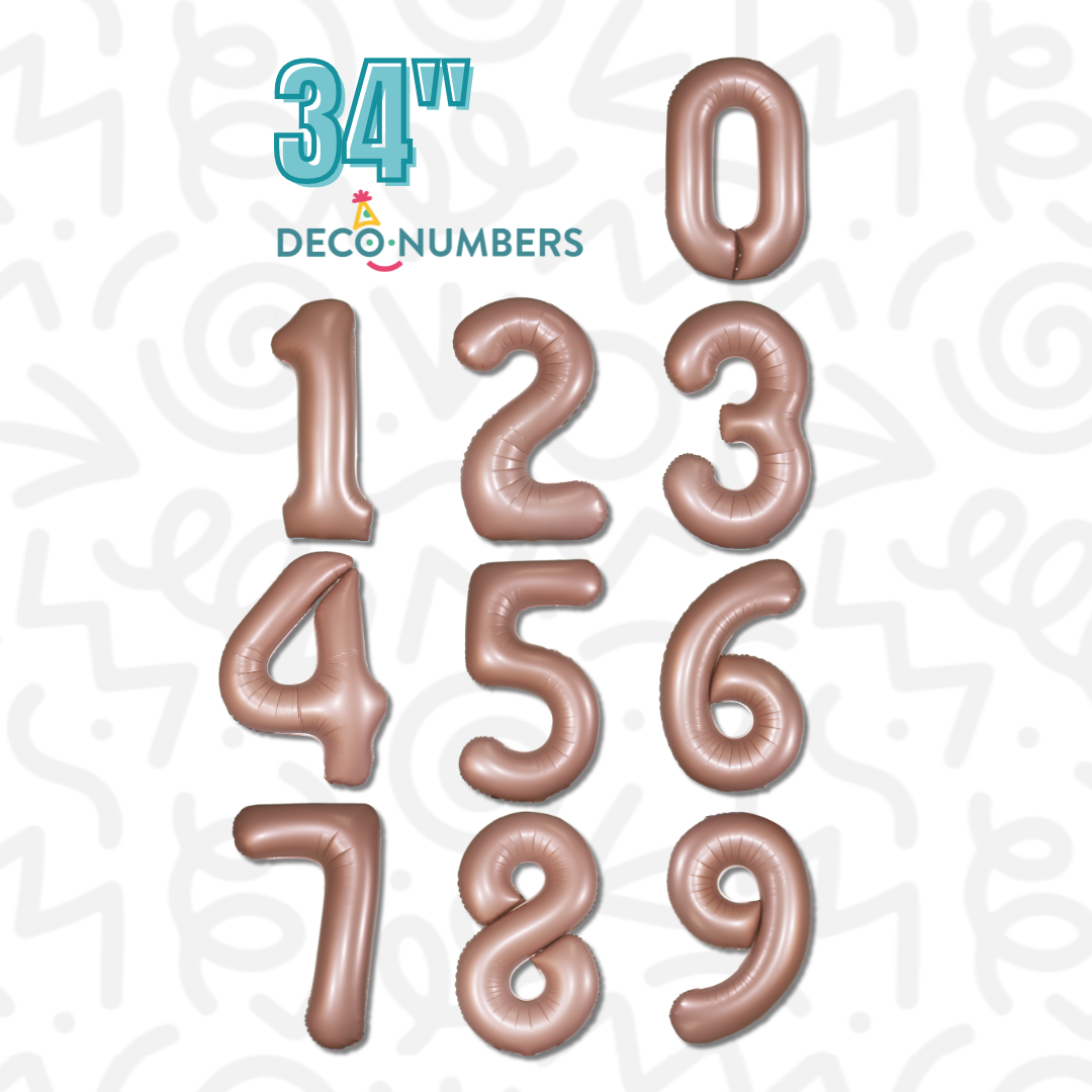 Deco-Números color Rosa Pálido (DecoNumbers Dusty Rose) /34" 0-9