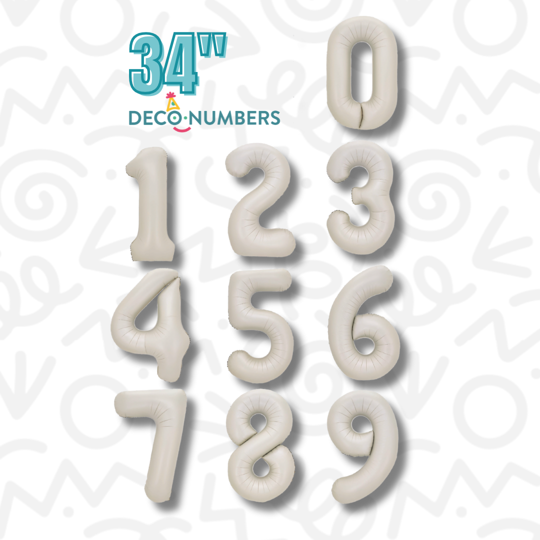 Deco-Números color Latte (DecoNumbers Latte) / 34" 0-9