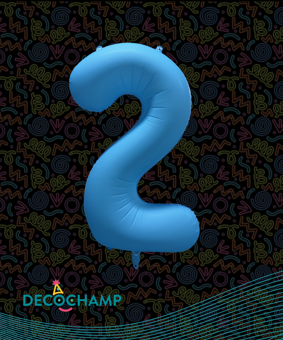 DecoNumber Neon Blue "2" - size 34" (50 Unit Per Case)