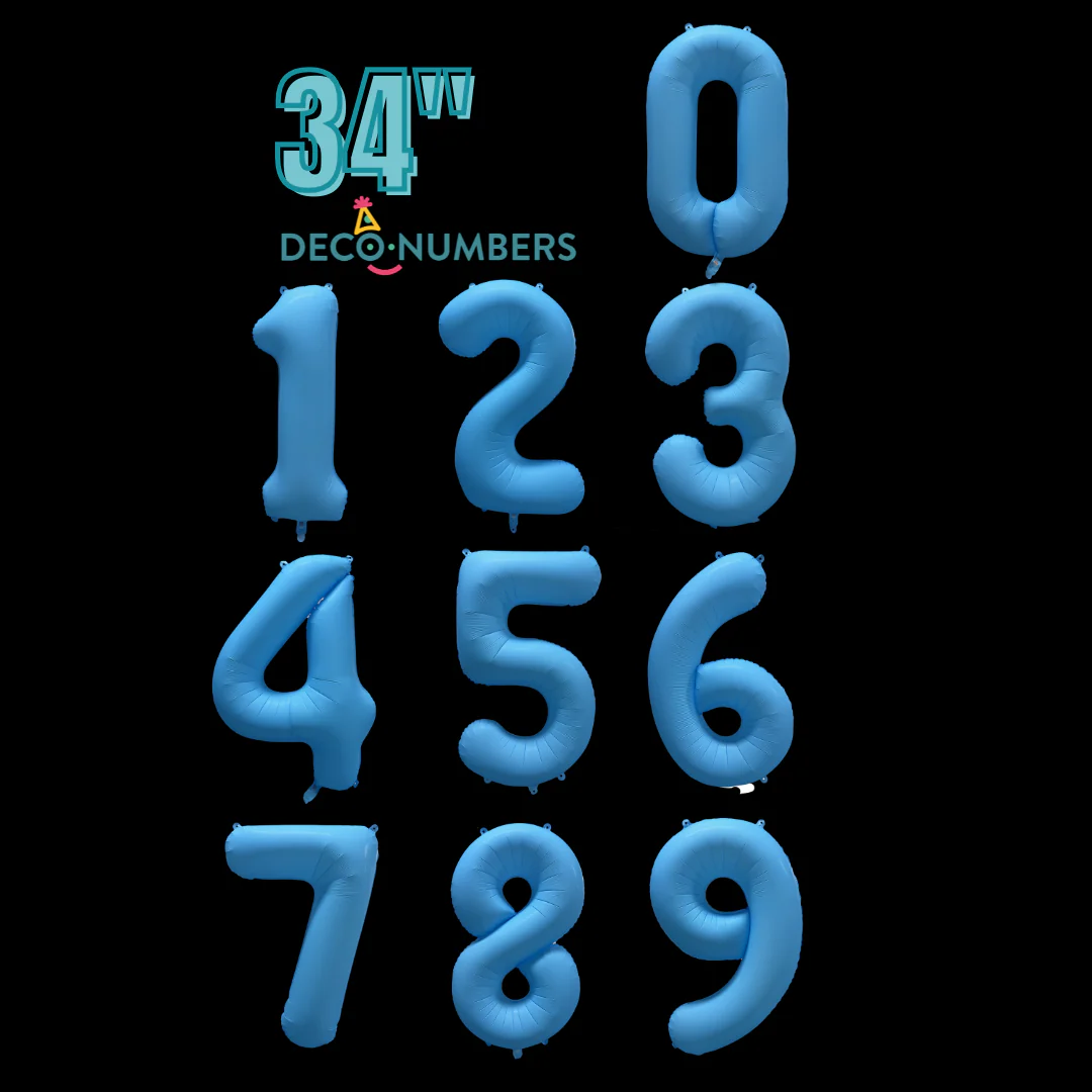 DecoNumbers Neon Blue 34" 0-9