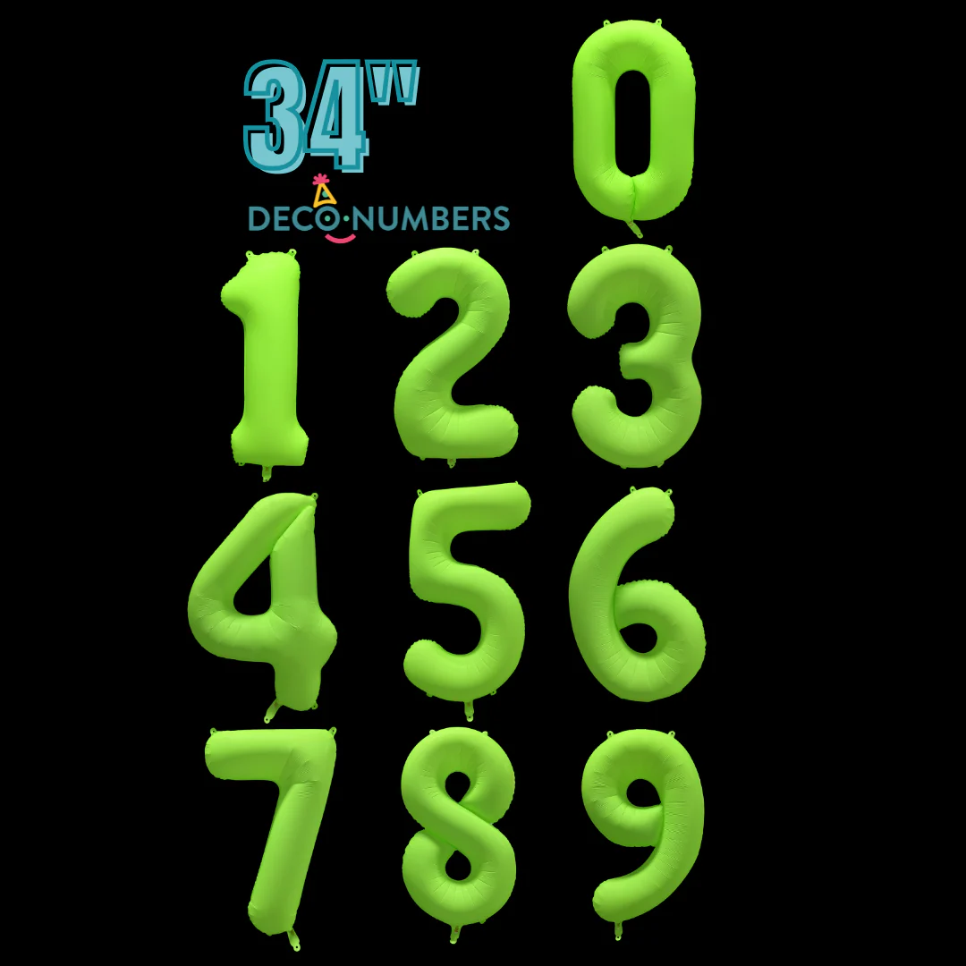 DecoNumbers Neon Green 34" 0-9
