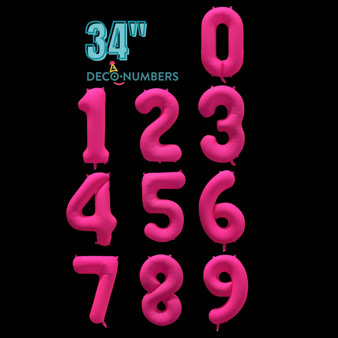 DecoNumbers Neon Pink 34" 0-9