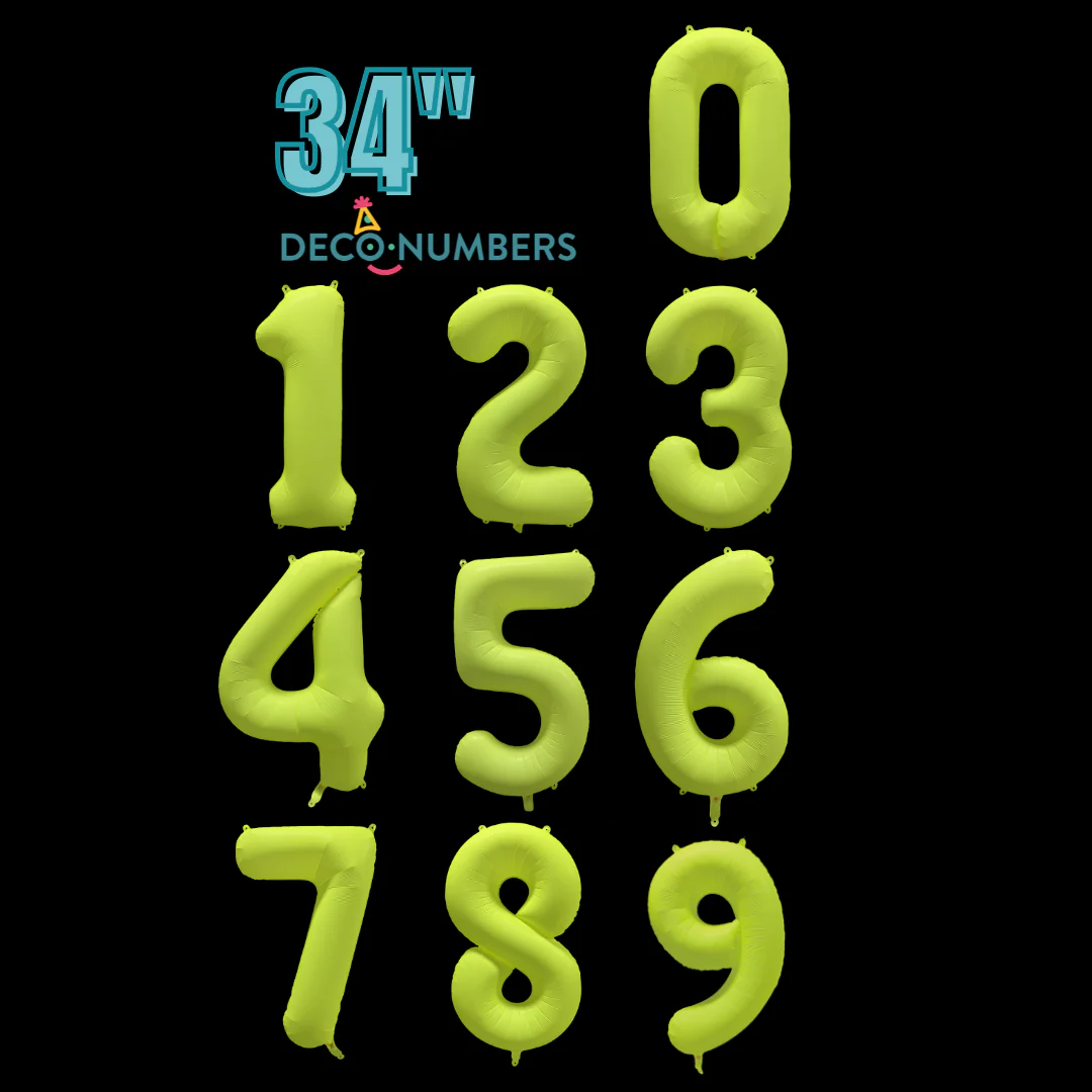 DecoNumbers Neon Yellow 34" 0-9